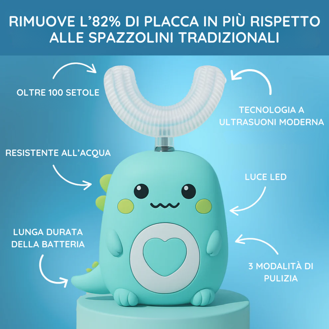 HelveDino™ – Spazzolino a Ultrasuoni 360° per Bambini
