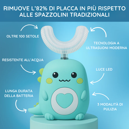 HelveDino™ – Spazzolino a Ultrasuoni 360° per Bambini