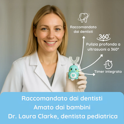 HelveDino™ – Spazzolino a Ultrasuoni 360° per Bambini